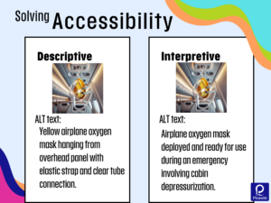 Descriptive alt text: "Yellow airplane oxygen mask hanging from overhead panel with elastic strap and clear tube connection."Interpretive alt text: " Airplane oxygen mask deployed and ready for use during an emergency involving cabin depressurization." 